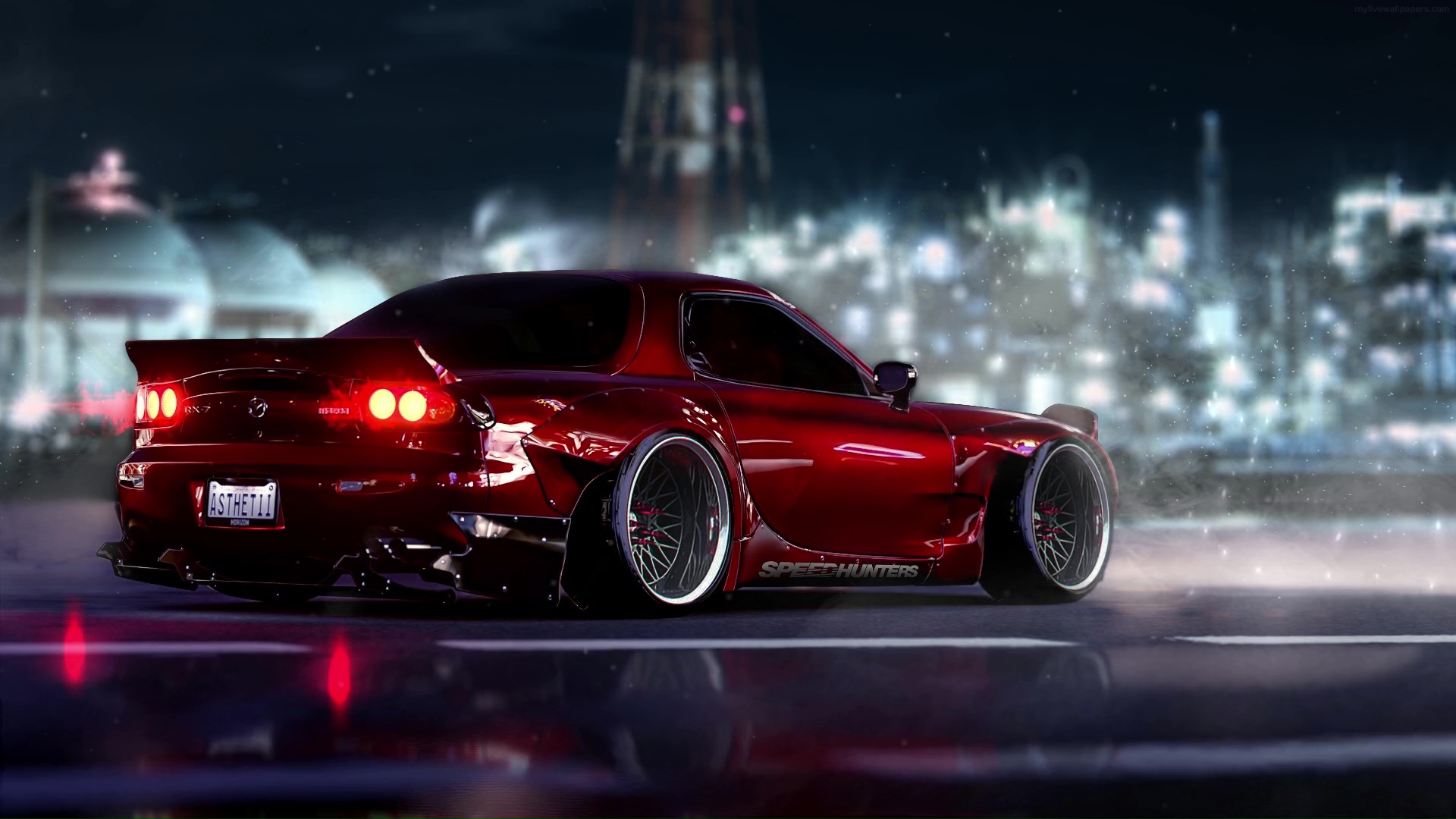 Красная Mazda Rx-7